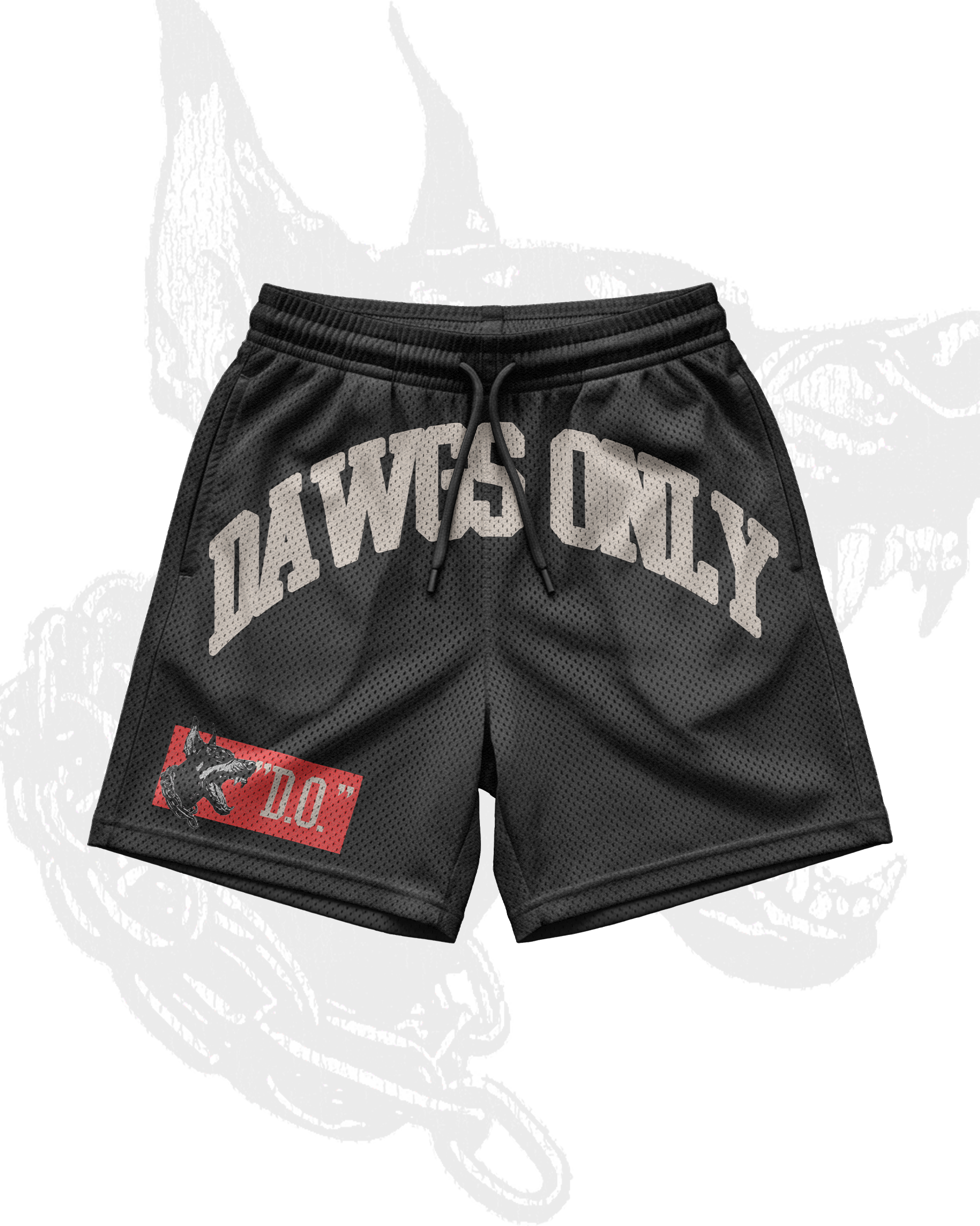 black shorts
